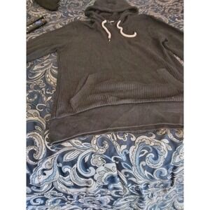 Express Hoodie Mens Medium Black Sweatshirt Drawstring thermal pullover